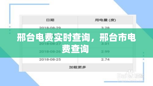 邢台电费实时查询，邢台市电费查询 