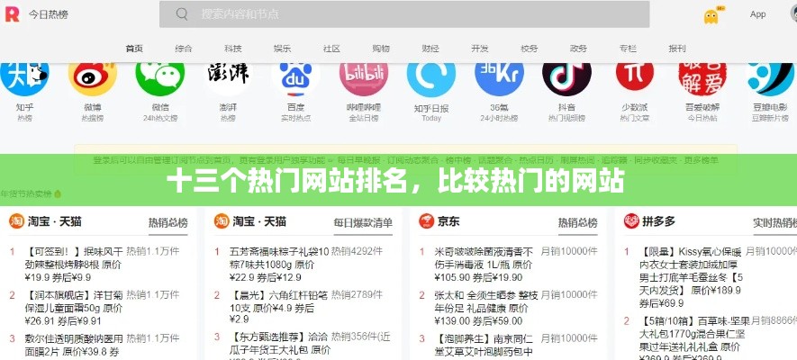 十三个热门网站排名，比较热门的网站 