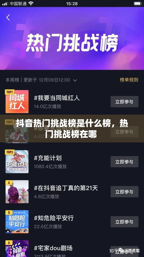 抖音热门挑战榜是什么榜，热门挑战榜在哪 