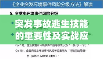 突发事故逃生技能的重要性及实战应用指南