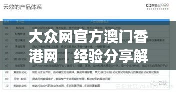 大众网官方澳门香港网｜经验分享解答落实