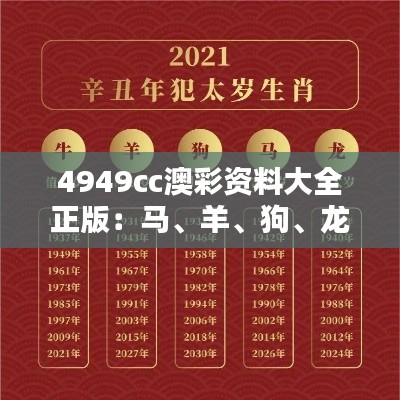 4949cc澳彩资料大全正版：马、羊、狗、龙，三期必中一期