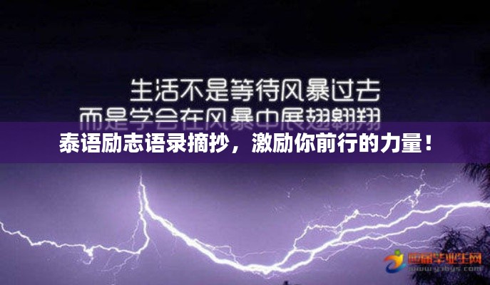 泰语励志语录摘抄，激励你前行的力量！