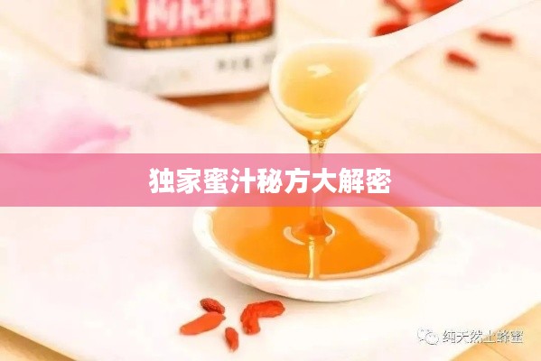 独家蜜汁秘方大解密
