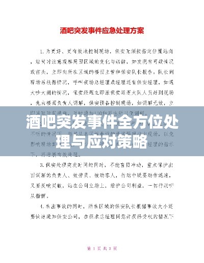 酒吧突发事件全方位处理与应对策略