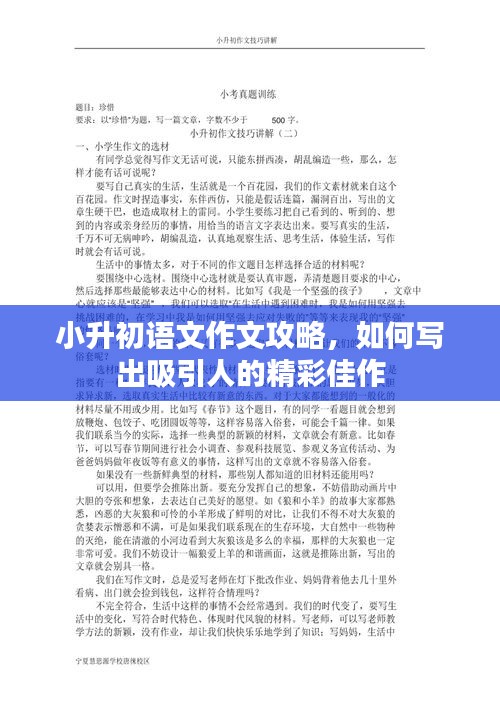 小升初语文作文攻略，如何写出吸引人的精彩佳作