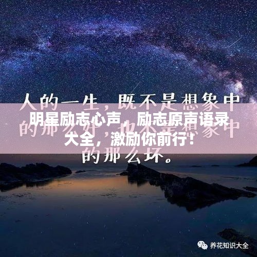 明星励志心声，励志原声语录大全，激励你前行！