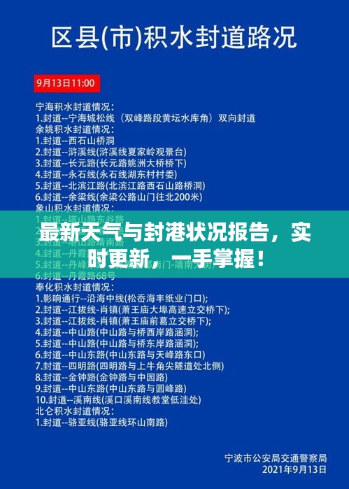 最新天气与封港状况报告，实时更新，一手掌握！
