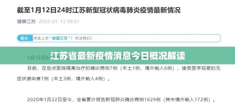 江苏省最新疫情消息今日概况解读